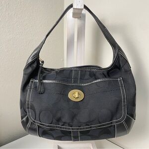 Coach Ergo y2k large canvas with leather trim black EUC